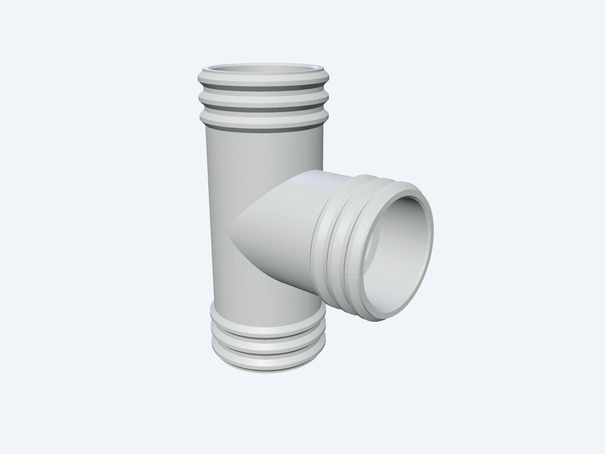 Modèle 3D Raccord en T à trois collerettes par ClementPixel17